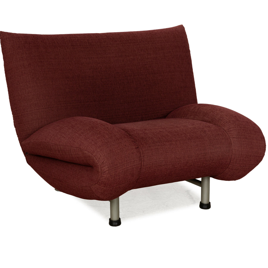 Rolf Benz fabric armchair wine red