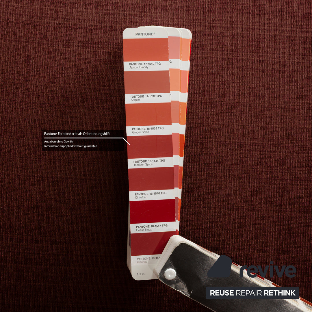 Fauteuil en tissu Rolf Benz rouge vin