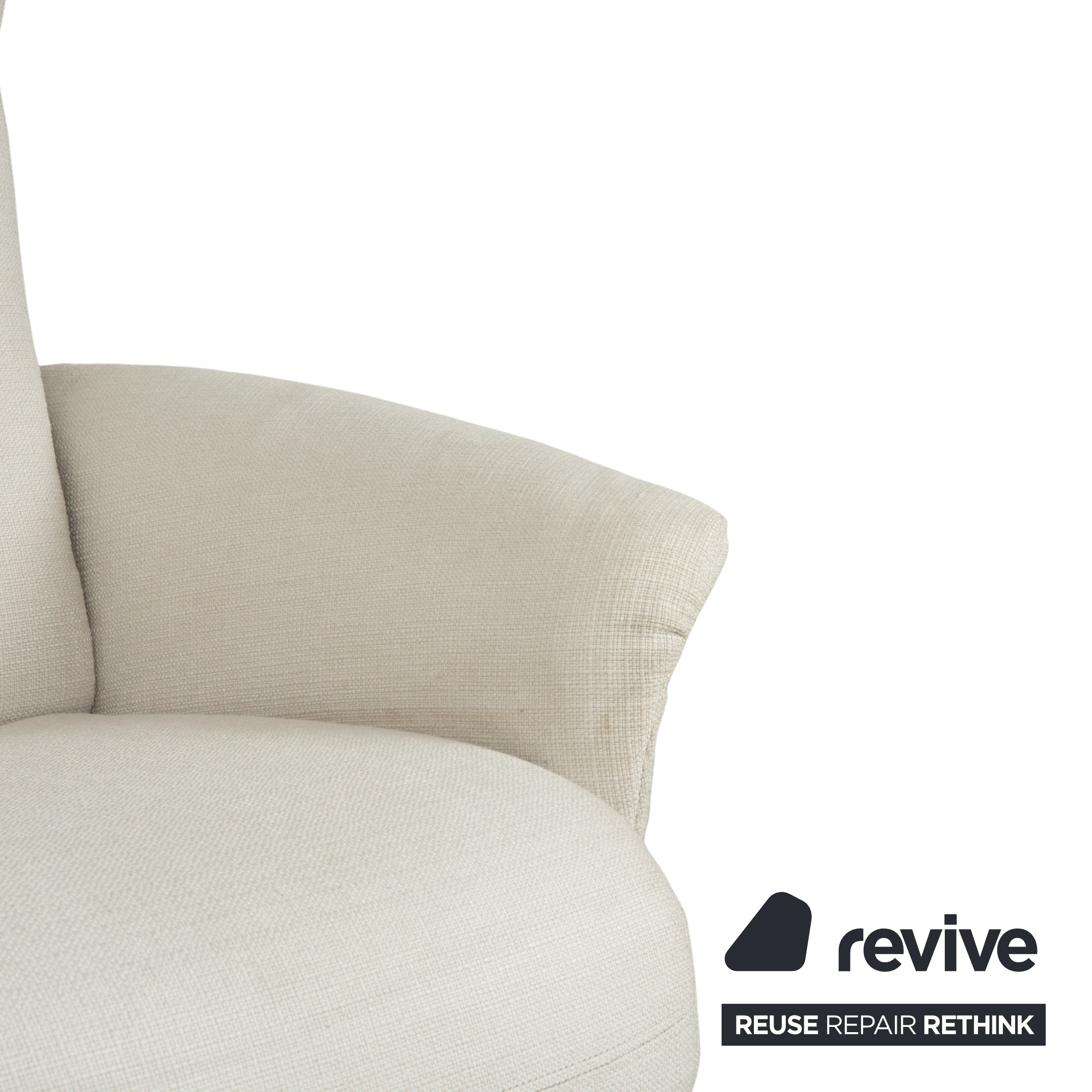 Fauteuil en tissu Rolf Benz blanc crème fonction manuelle