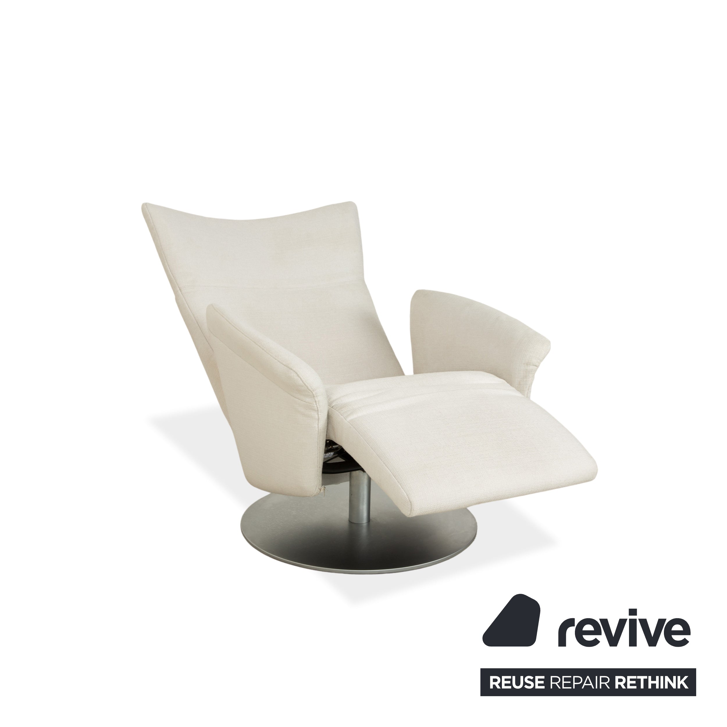 Fauteuil en tissu Rolf Benz blanc crème fonction manuelle