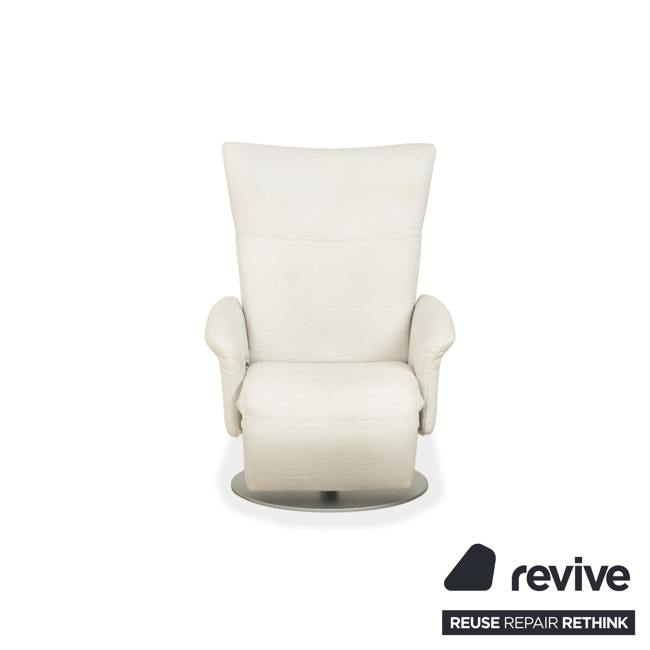Fauteuil en tissu Rolf Benz blanc crème fonction manuelle