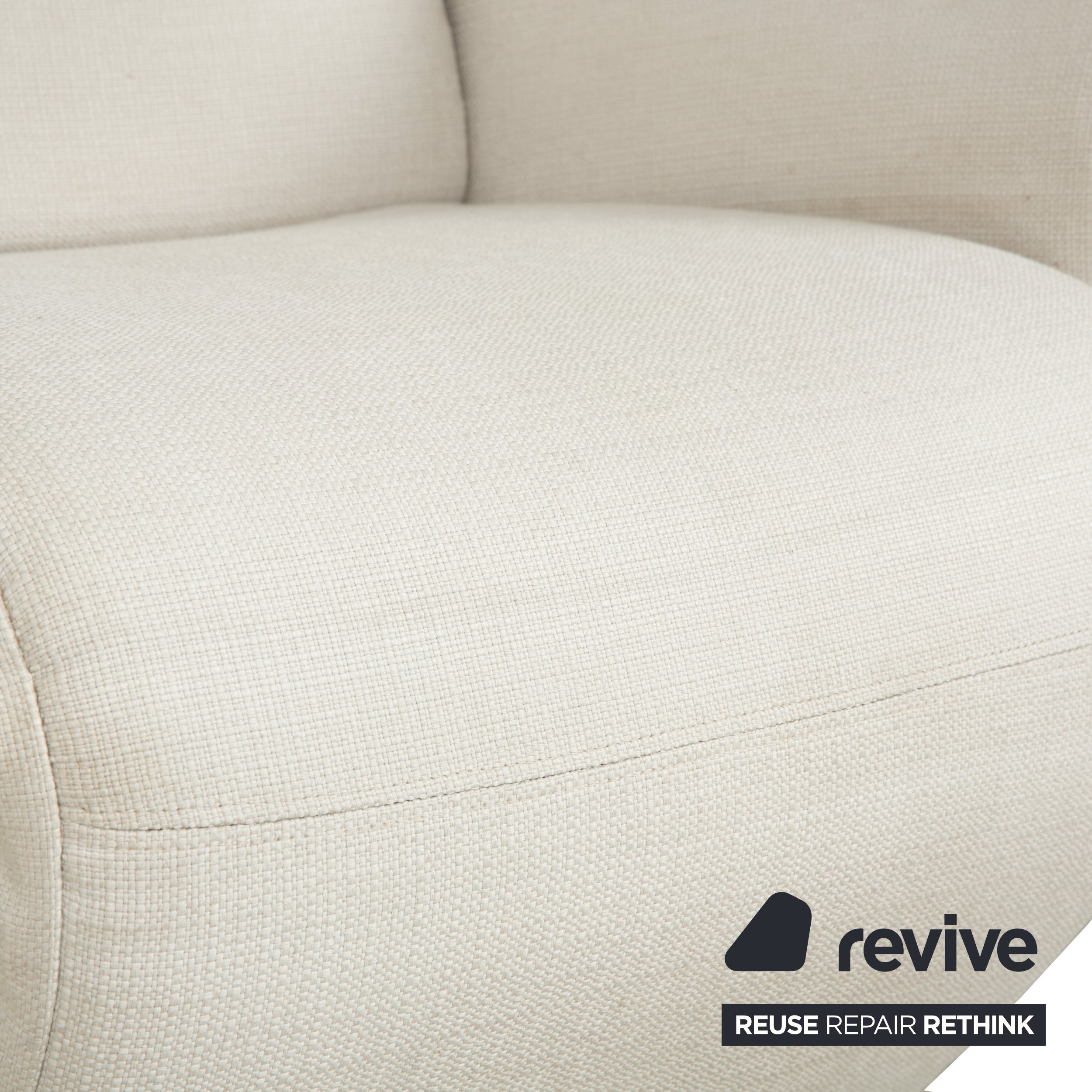 Fauteuil en tissu Rolf Benz blanc crème fonction manuelle