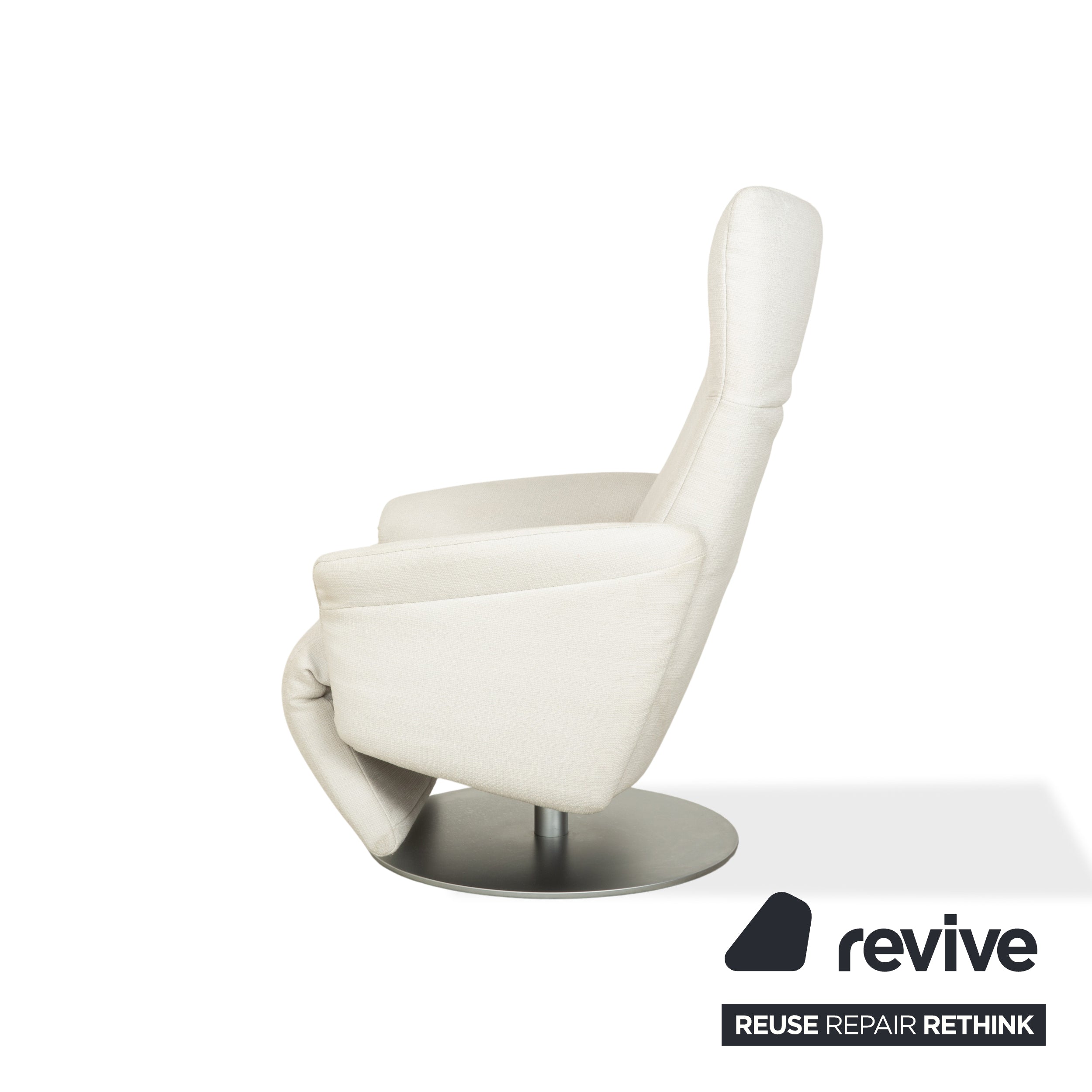 Fauteuil en tissu Rolf Benz blanc crème fonction manuelle
