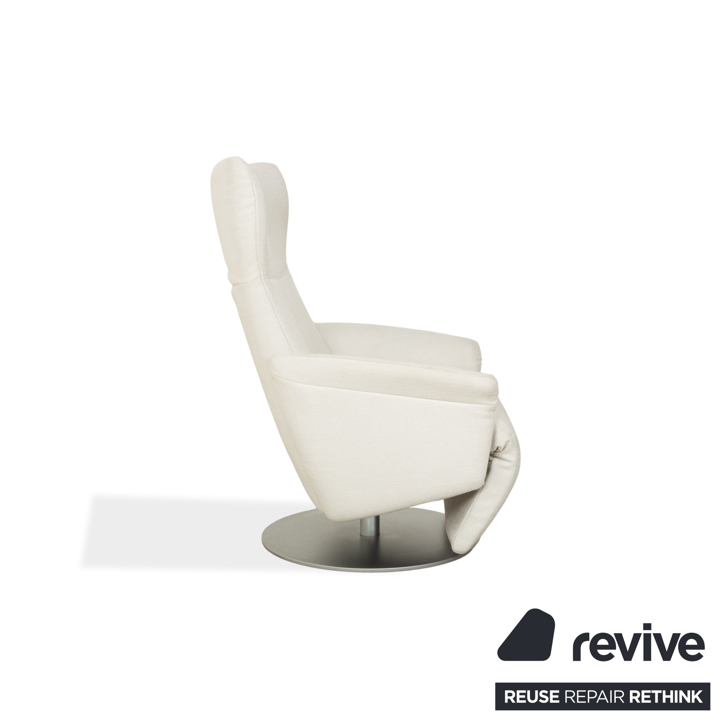 Fauteuil en tissu Rolf Benz blanc crème fonction manuelle