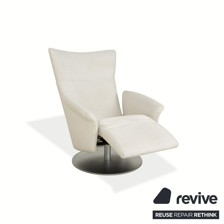 Rolf Benz fabric armchair white cream manual function