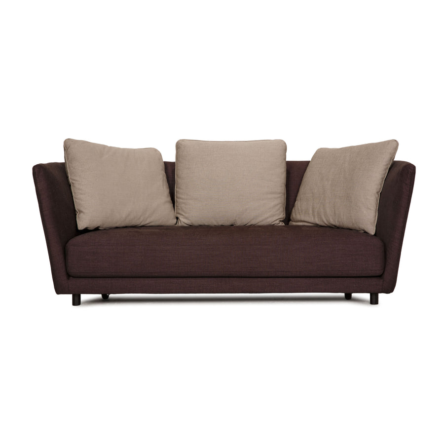 Rolf Benz Tondo fabric three-seater brown sofa couch