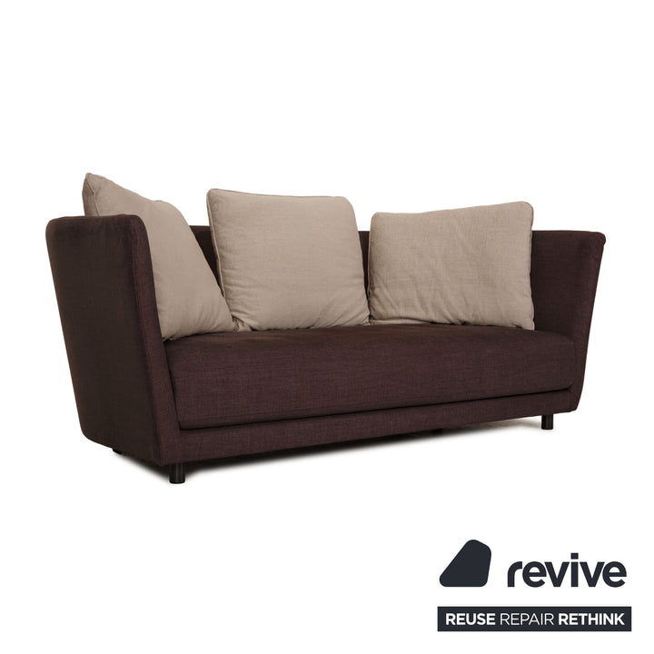 Rolf Benz Tondo fabric three-seater brown sofa couch