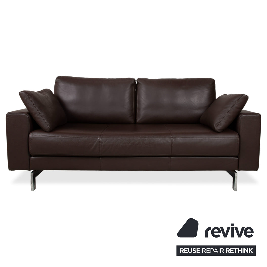 Rolf Benz Vida Garnitur Leder Zweisitzer Sessel Braun Sofa Couch Chrom
