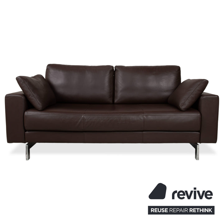 Rolf Benz Vida Garnitur Leder Zweisitzer Sessel Braun Sofa Couch Chrom