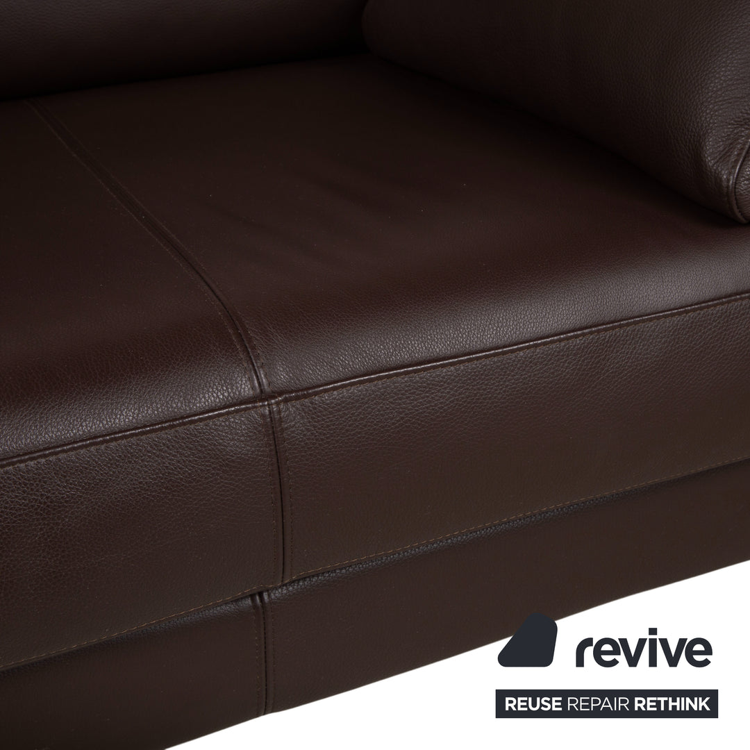 Rolf Benz Vida Garnitur Leder Zweisitzer Sessel Braun Sofa Couch Chrom