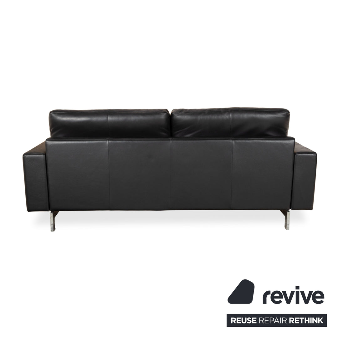 Rolf Benz Vida Leder 2x Dreisitzer Schwarz Sofa Couch