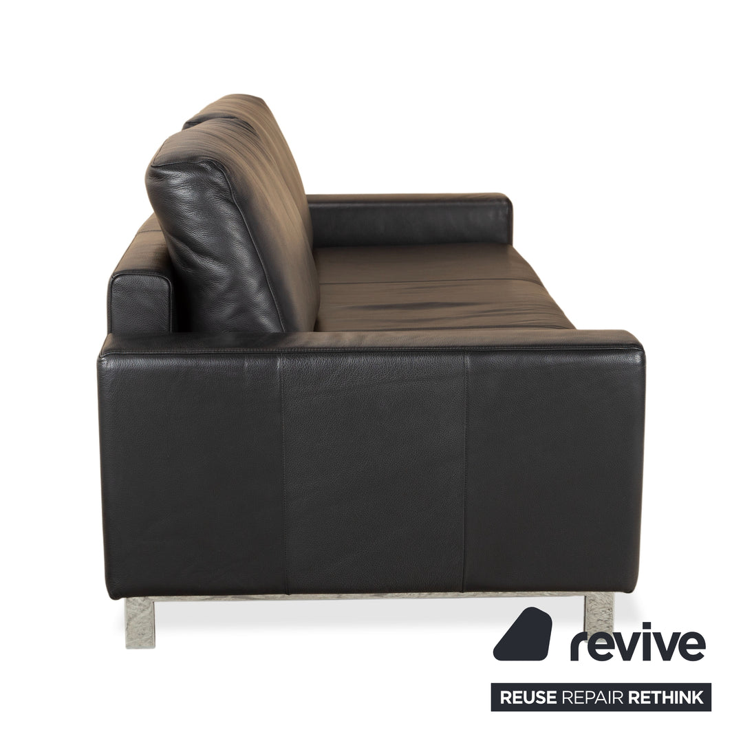 Rolf Benz Vida Leder 2x Dreisitzer Schwarz Sofa Couch