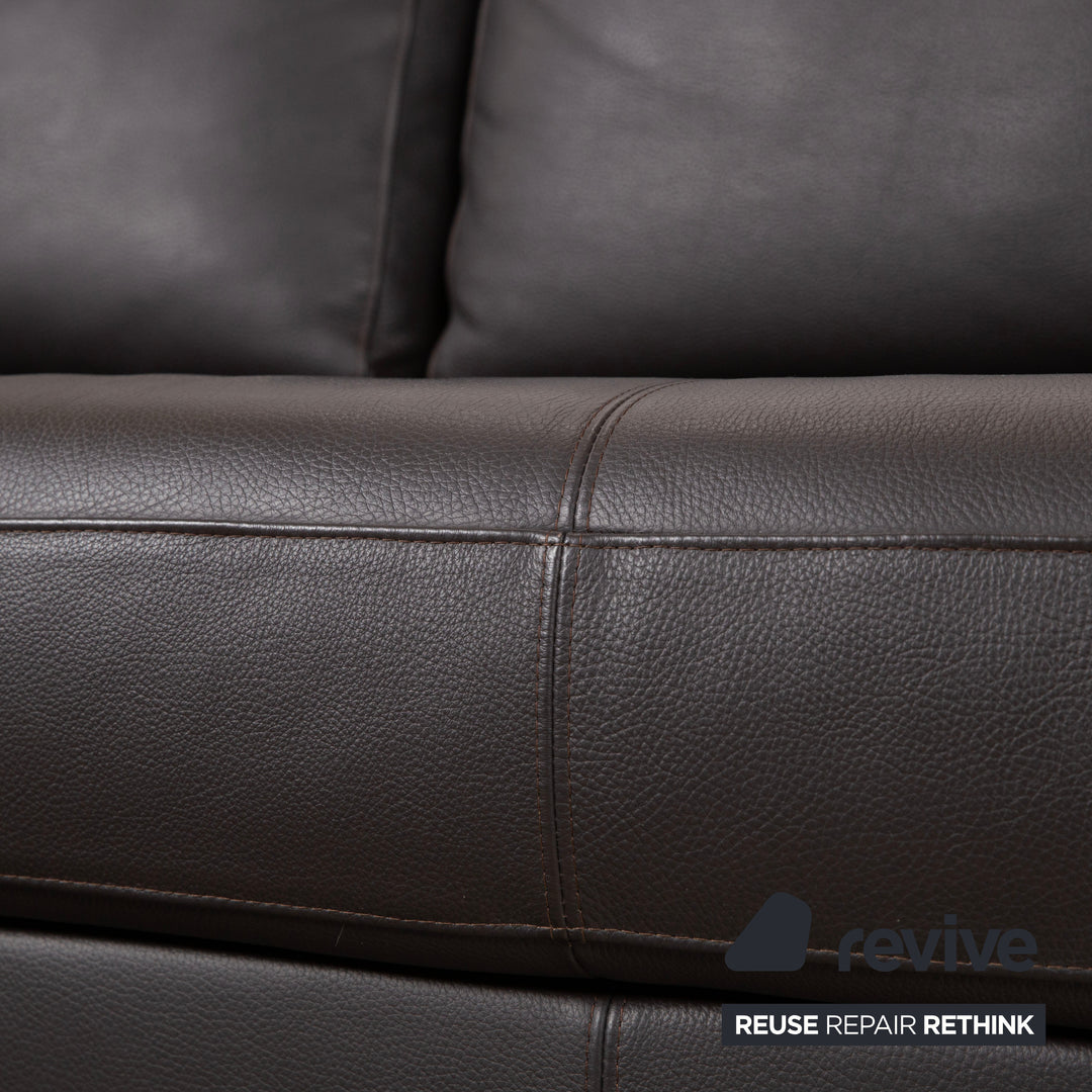 Rolf Benz Vida Leder Dreisitzer Braun Mokka Sofa Couch Dunkelbraun