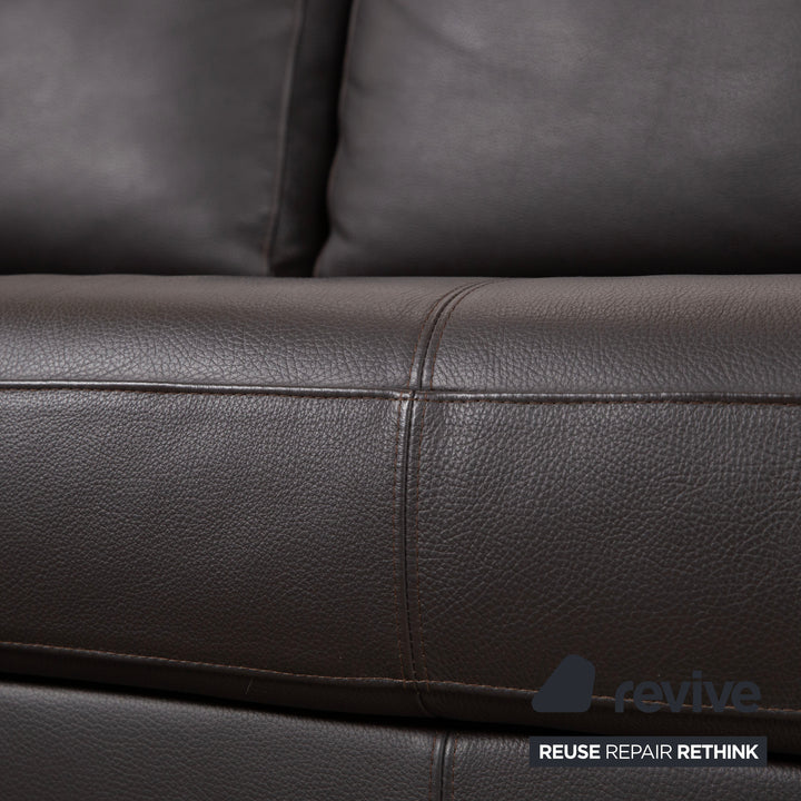 Rolf Benz Vida Leder Dreisitzer Braun Mokka Sofa Couch Dunkelbraun