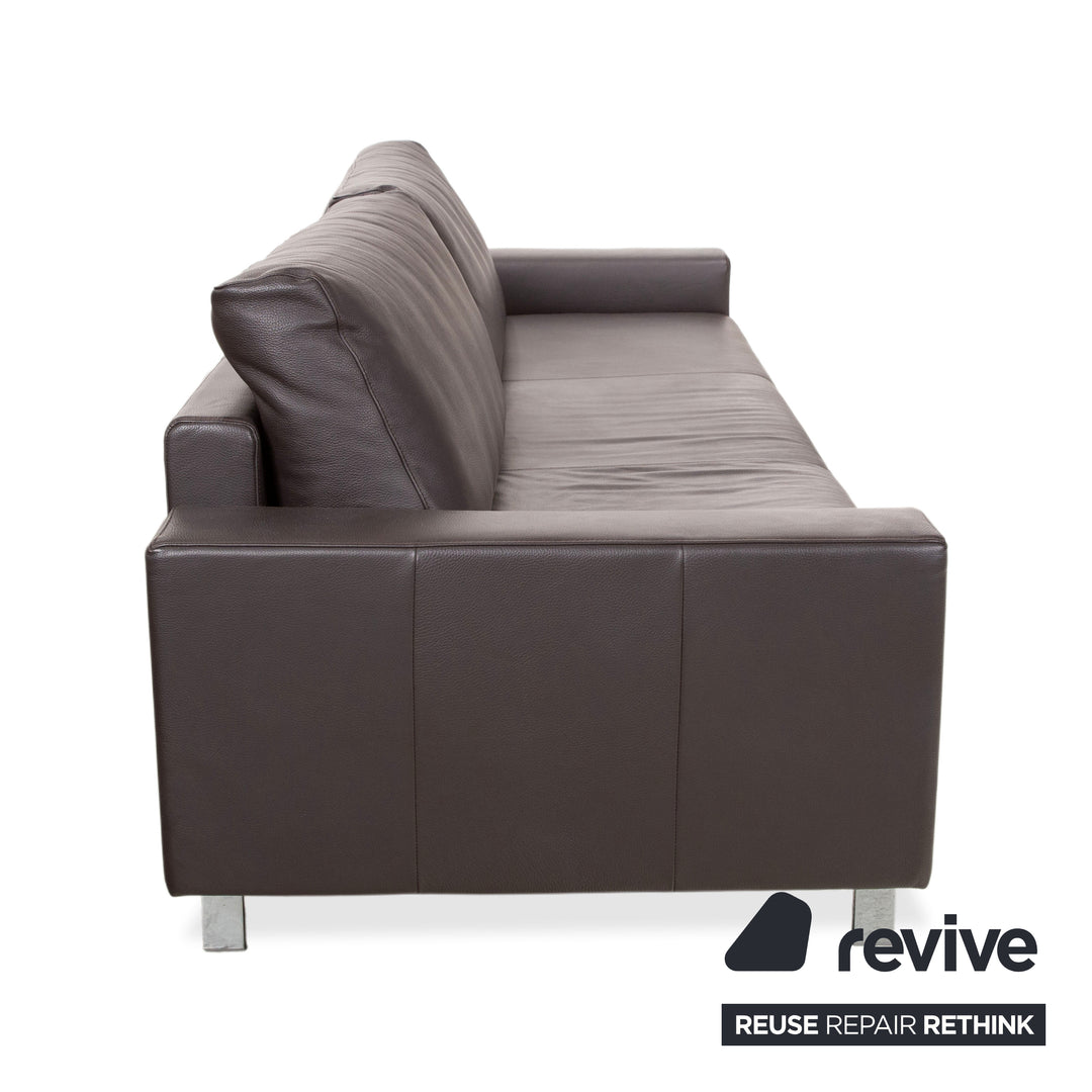 Rolf Benz Vida Leder Dreisitzer Braun Mokka Sofa Couch Dunkelbraun