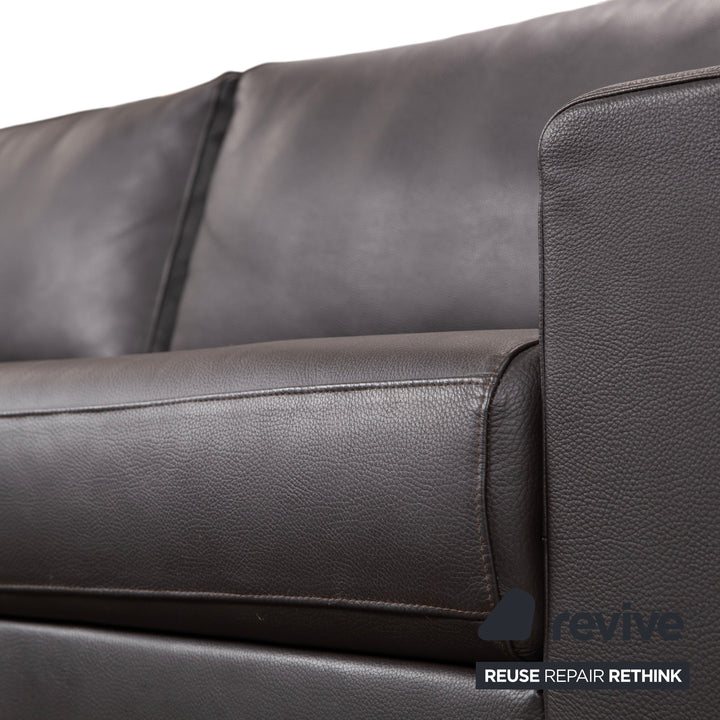 Rolf Benz Vida Leder Dreisitzer Braun Mokka Sofa Couch Dunkelbraun