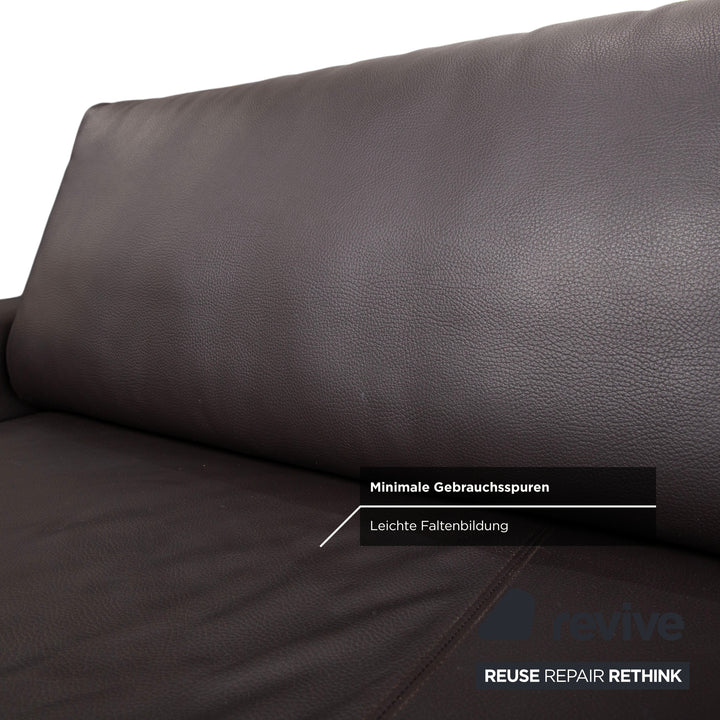 Rolf Benz Vida Leder Dreisitzer Braun Mokka Sofa Couch Dunkelbraun