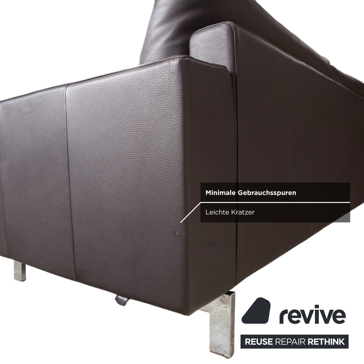 Rolf Benz Vida Leder Dreisitzer Braun Mokka Sofa Couch Dunkelbraun