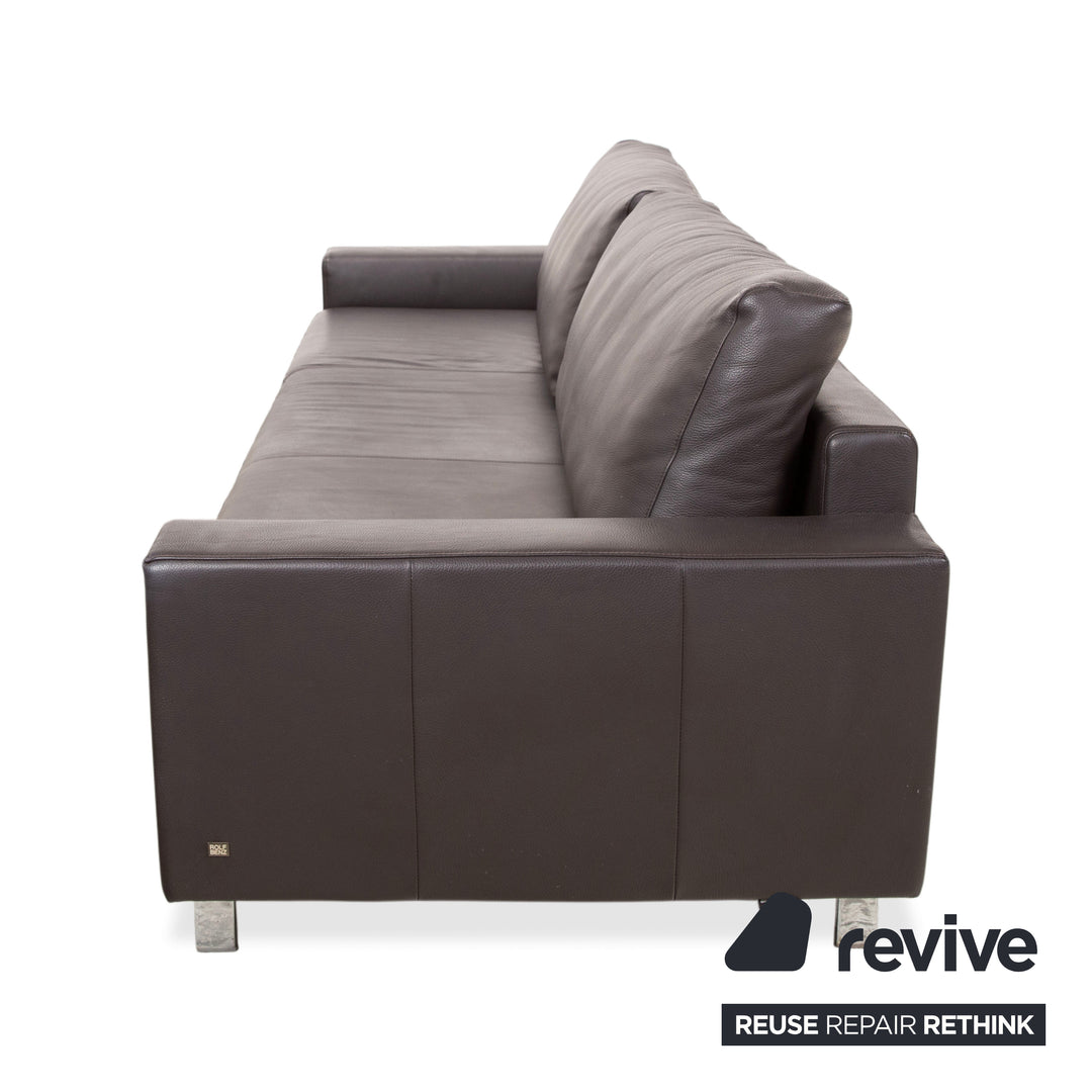 Rolf Benz Vida Leder Dreisitzer Braun Mokka Sofa Couch Dunkelbraun