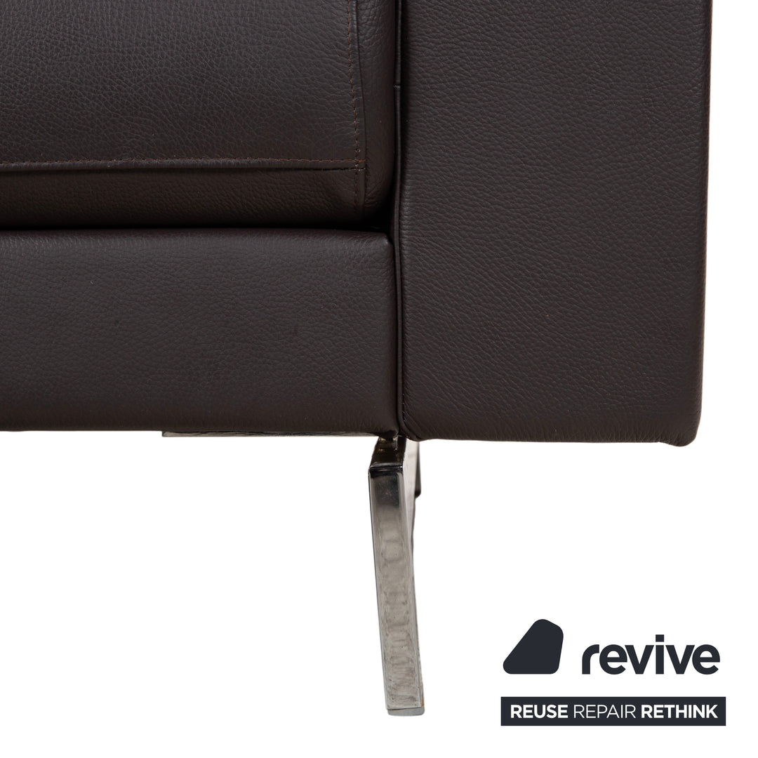 Rolf Benz Vida Leder Dreisitzer Braun Mokka Sofa Couch Dunkelbraun
