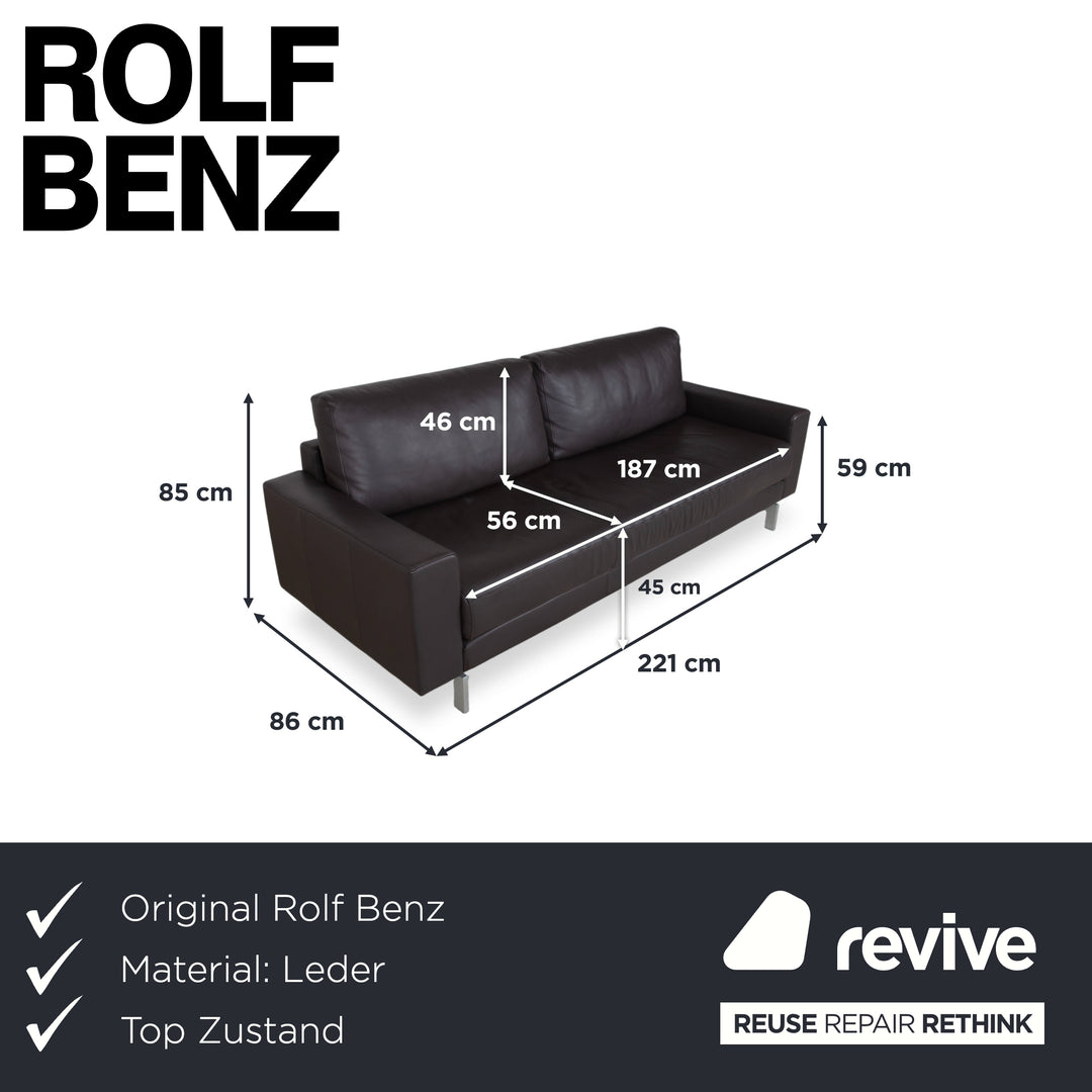 Rolf Benz Vida Leder Dreisitzer Braun Sofa Couch