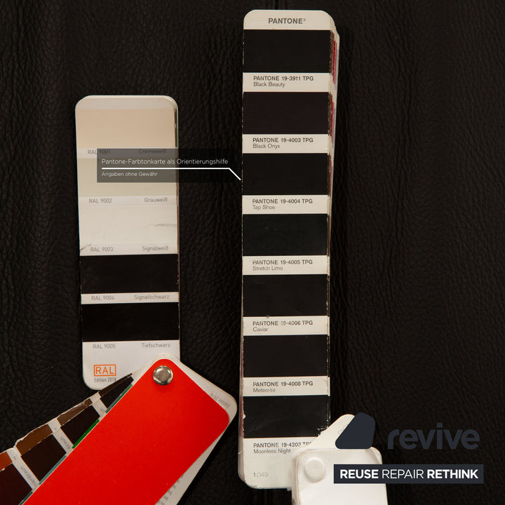 Rolf Benz Vida Leather Three Seater Black Sofa Couch