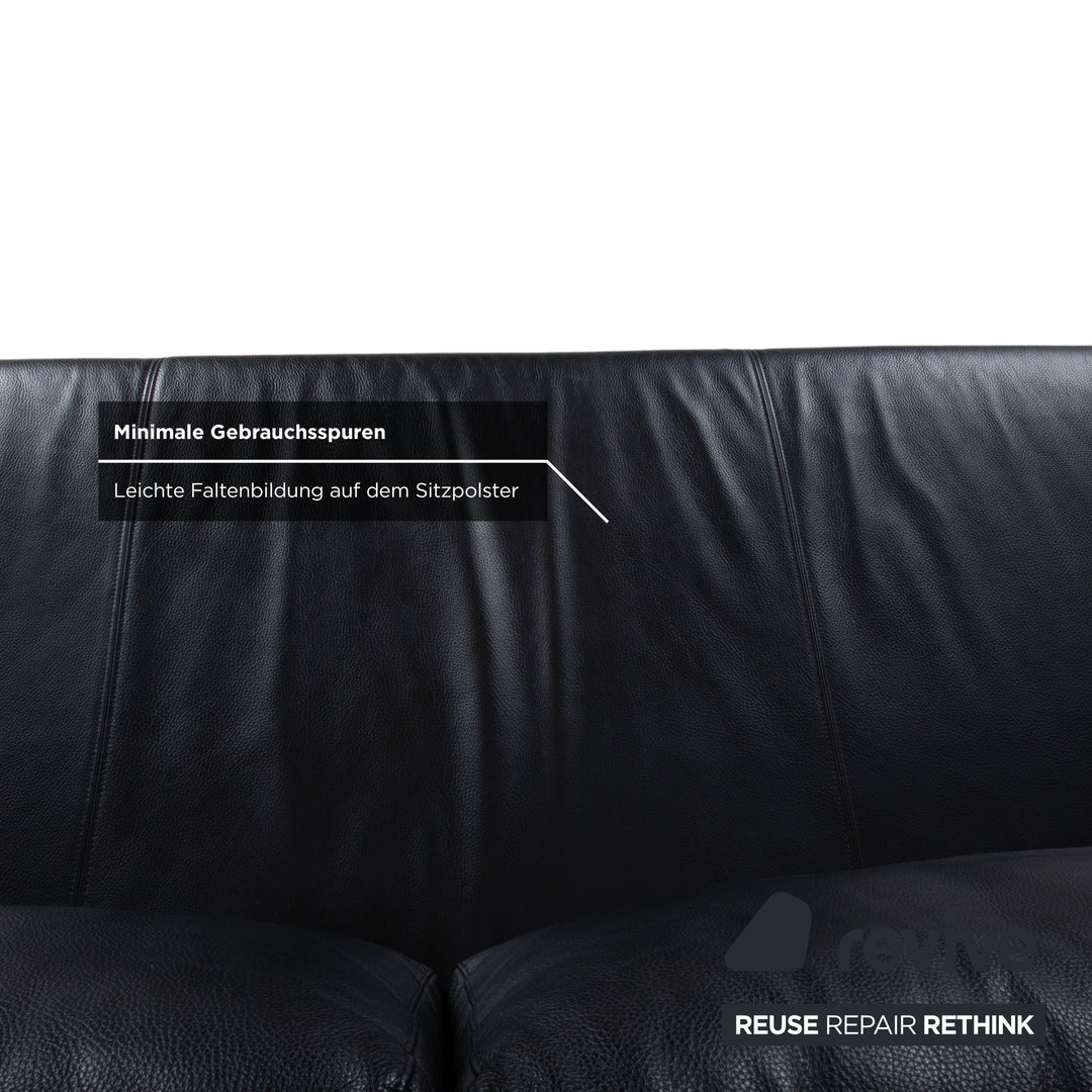 Rolf Benz Vida Leder Dreisitzer Schwarz Sofa Couch
