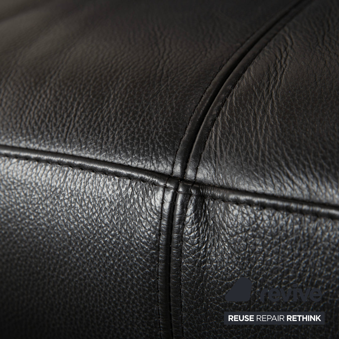 Rolf Benz Vida Leder Dreisitzer Schwarz Sofa Couch