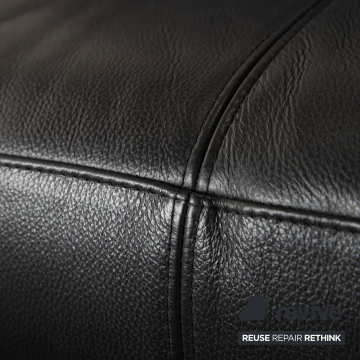 Rolf Benz Vida Leder Dreisitzer Schwarz Sofa Couch