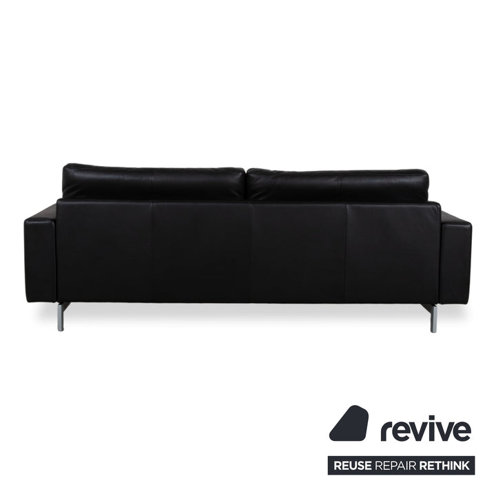 Rolf Benz Vida Leder Dreisitzer Schwarz Sofa Couch