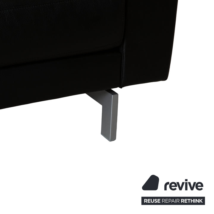Rolf Benz Vida Leder Dreisitzer Schwarz Sofa Couch