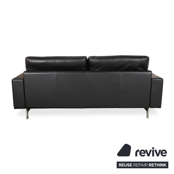 Rolf Benz Vida Leder Dreisitzer Schwarz Sofa Couch