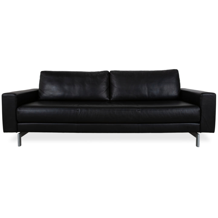 Rolf Benz Vida Leder Dreisitzer Schwarz Sofa Couch