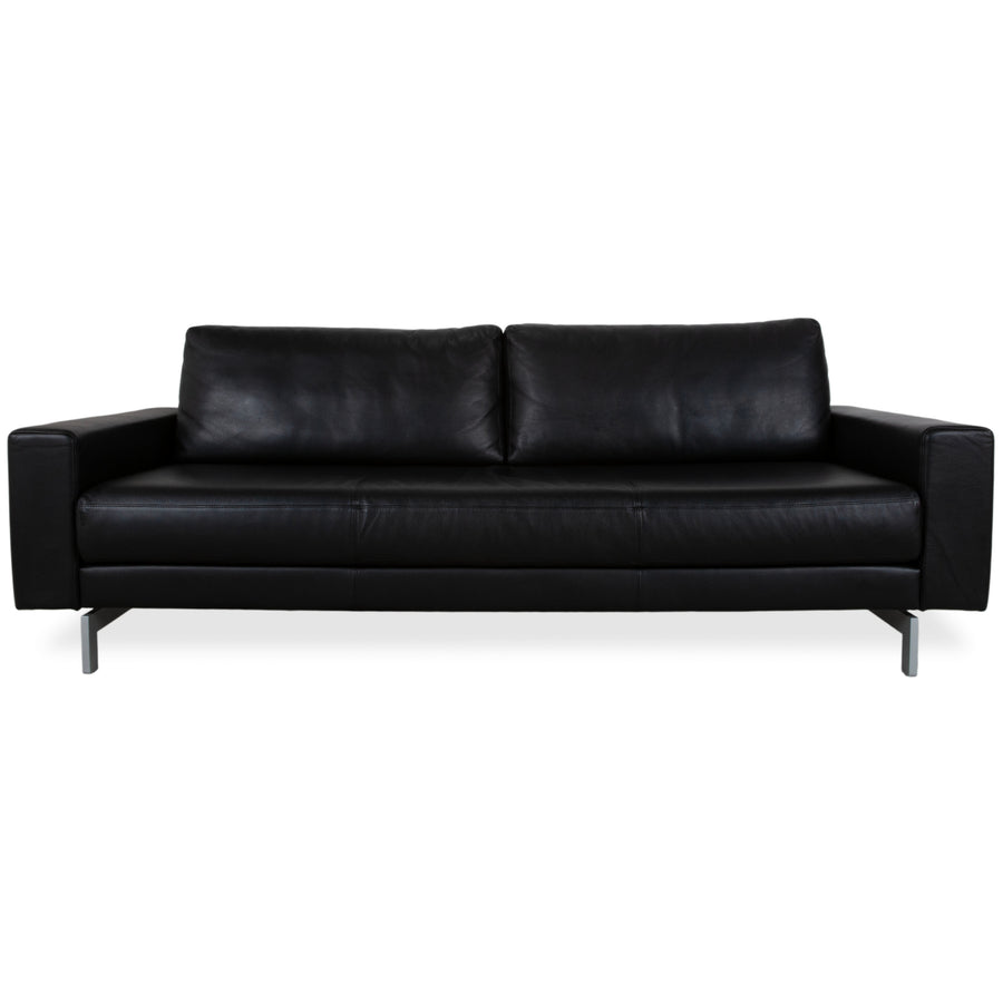 Rolf Benz Vida Leder Dreisitzer Schwarz Sofa Couch