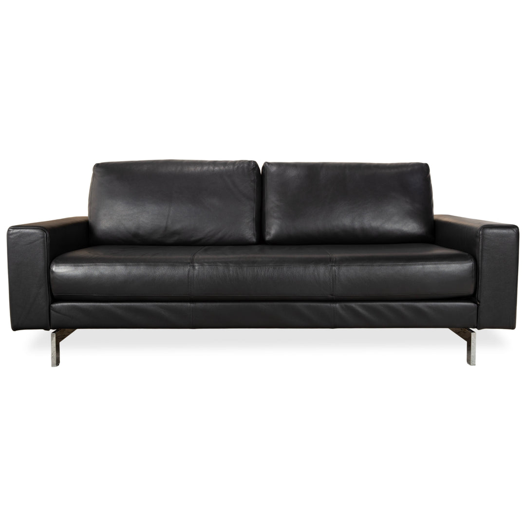 Rolf Benz Vida Leder Dreisitzer Schwarz Sofa Couch