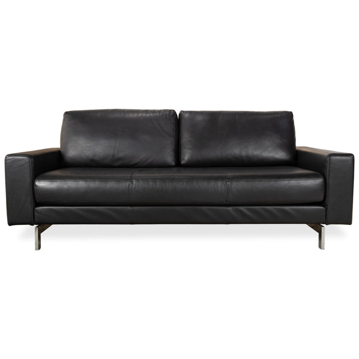 Rolf Benz Vida Leder Dreisitzer Schwarz Sofa Couch