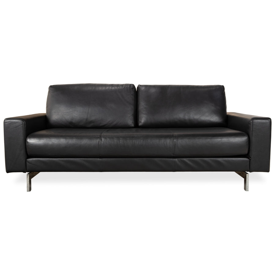 Rolf Benz Vida Leder Dreisitzer Schwarz Sofa Couch