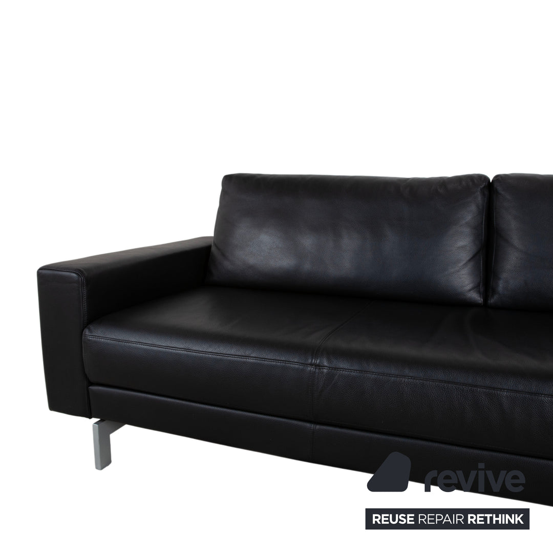 Rolf Benz Vida Leder Dreisitzer Schwarz Sofa Couch
