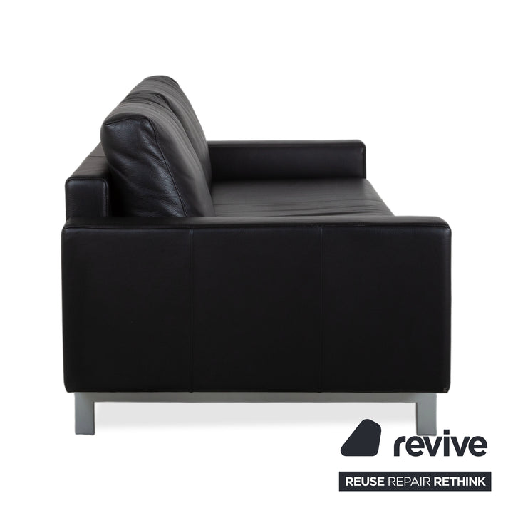 Rolf Benz Vida Leder Dreisitzer Schwarz Sofa Couch