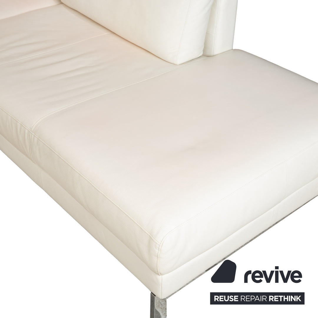 Rolf Benz Vida Leather Corner Sofa Cream White Sofa Couch