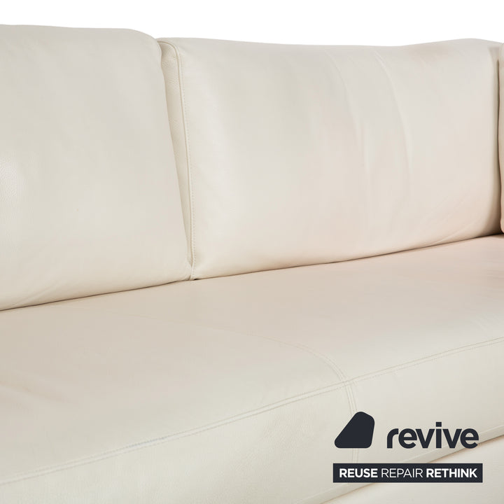 Rolf Benz Vida Leather Corner Sofa Cream White Sofa Couch