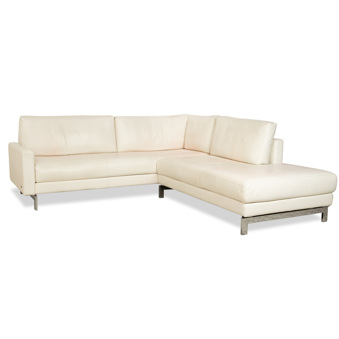 Rolf Benz Vida Leather Corner Sofa Cream White Sofa Couch