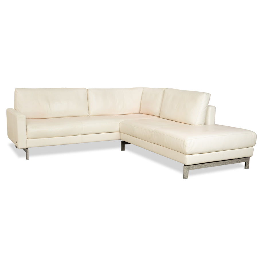 Rolf Benz Vida Leather Corner Sofa Cream White Sofa Couch