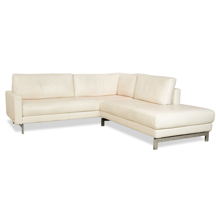 Rolf Benz Vida Leather Corner Sofa Cream White Sofa Couch