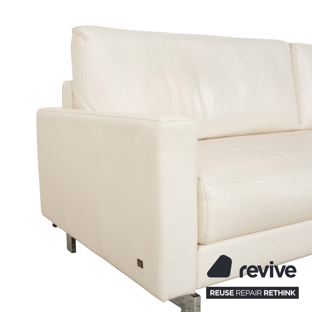 Rolf Benz Vida Leather Corner Sofa Cream White Sofa Couch