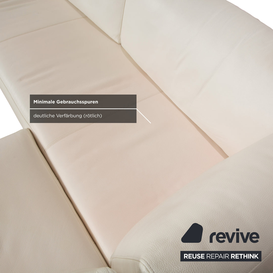 Rolf Benz Vida Leather Corner Sofa Cream White Sofa Couch