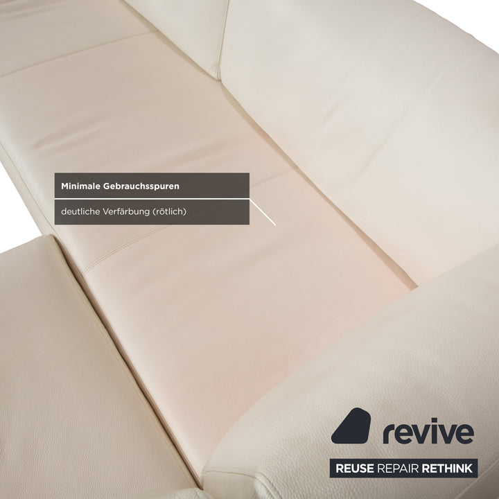 Rolf Benz Vida Leather Corner Sofa Cream White Sofa Couch
