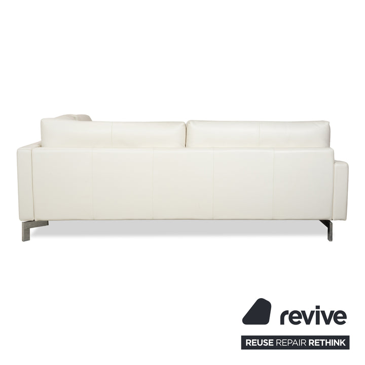 Rolf Benz Vida Leather Corner Sofa Cream White Sofa Couch