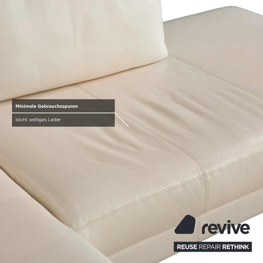 Rolf Benz Vida Leather Corner Sofa Cream White Sofa Couch
