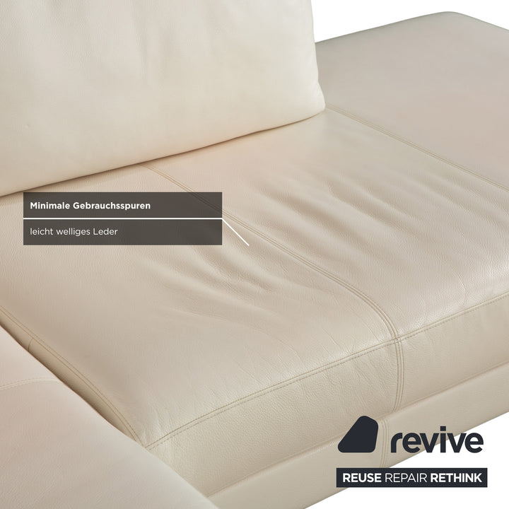 Rolf Benz Vida Leather Corner Sofa Cream White Sofa Couch